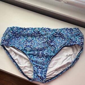 Lands' End Blue Patterned Women’s Swim Bottoms